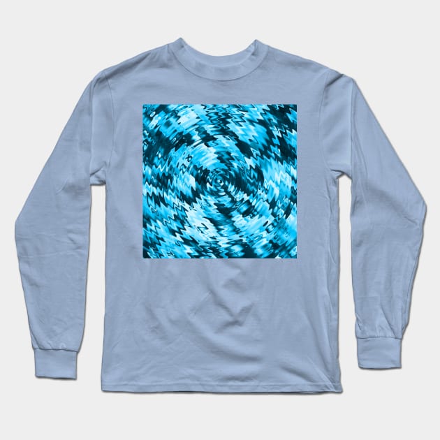 Blue Ripples in Water Texture Pattern Long Sleeve T-Shirt by Art by Deborah Camp